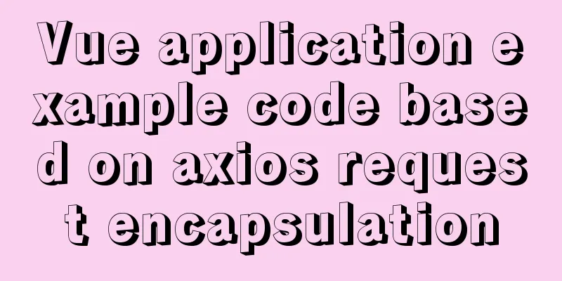 Vue application example code based on axios request encapsulation