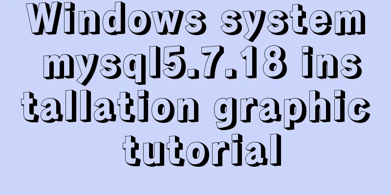 Windows system mysql5.7.18 installation graphic tutorial