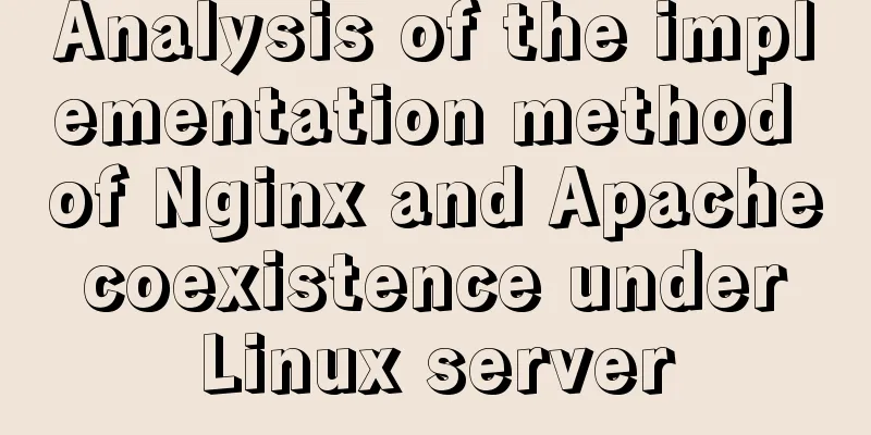 Analysis of the implementation method of Nginx and Apache coexistence under Linux server