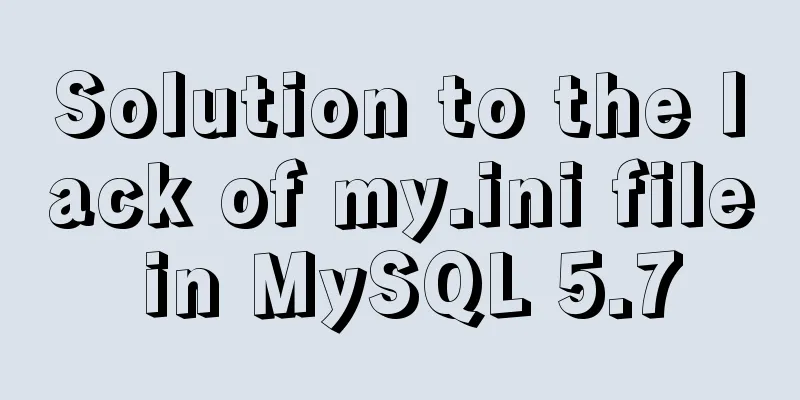 Solution to the lack of my.ini file in MySQL 5.7