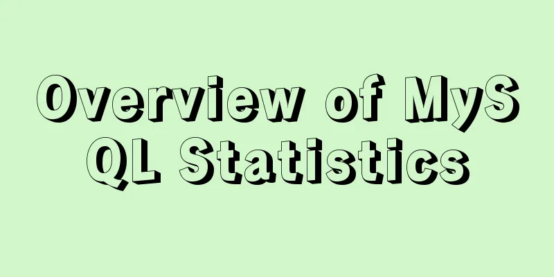 Overview of MySQL Statistics