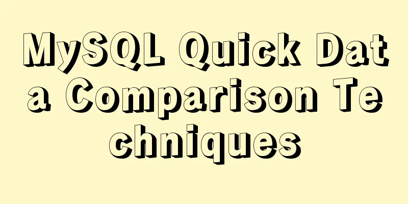 MySQL Quick Data Comparison Techniques