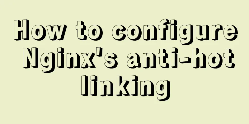 How to configure Nginx's anti-hotlinking