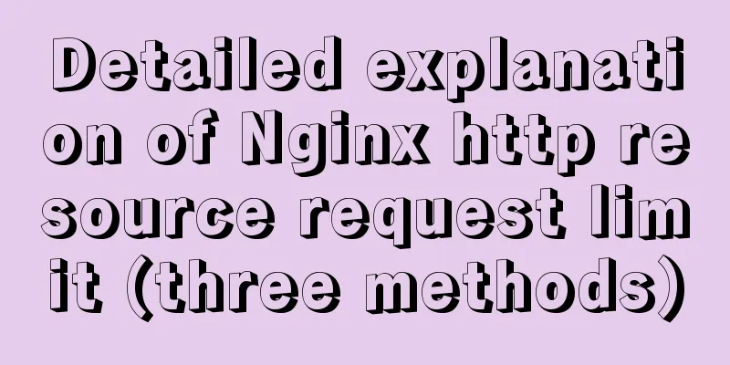 Detailed explanation of Nginx http resource request limit (three methods)