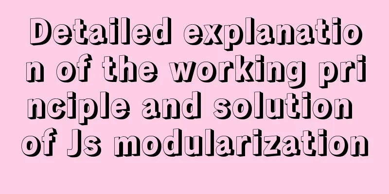 Detailed explanation of the working principle and solution of Js modularization