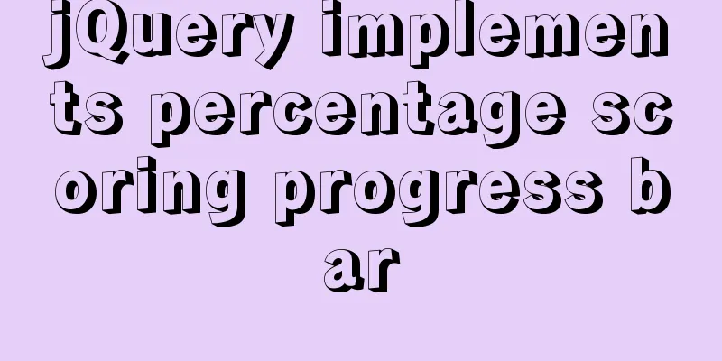 jQuery implements percentage scoring progress bar