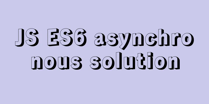 JS ES6 asynchronous solution