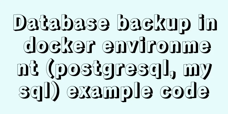 Database backup in docker environment (postgresql, mysql) example code