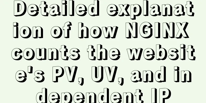 Detailed explanation of how NGINX counts the website's PV, UV, and independent IP