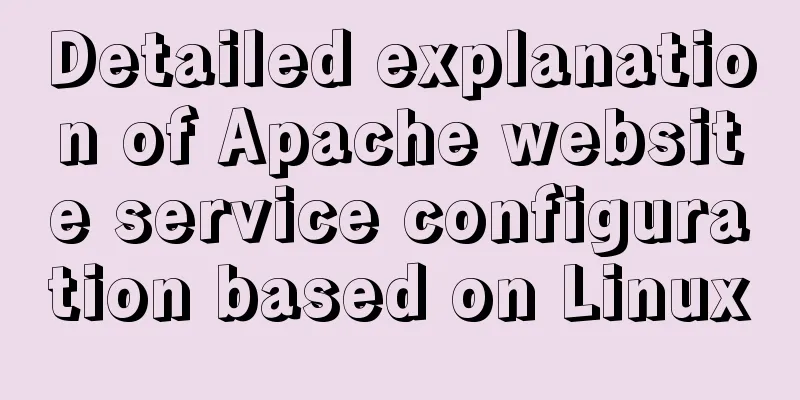 Detailed explanation of Apache website service configuration based on Linux