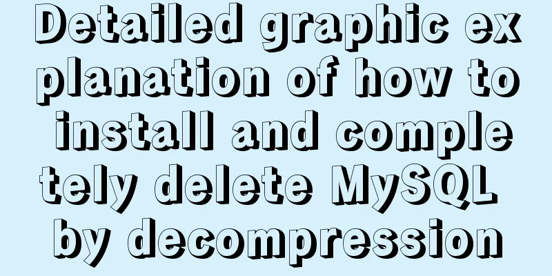 Detailed graphic explanation of how to install and completely delete MySQL by decompression