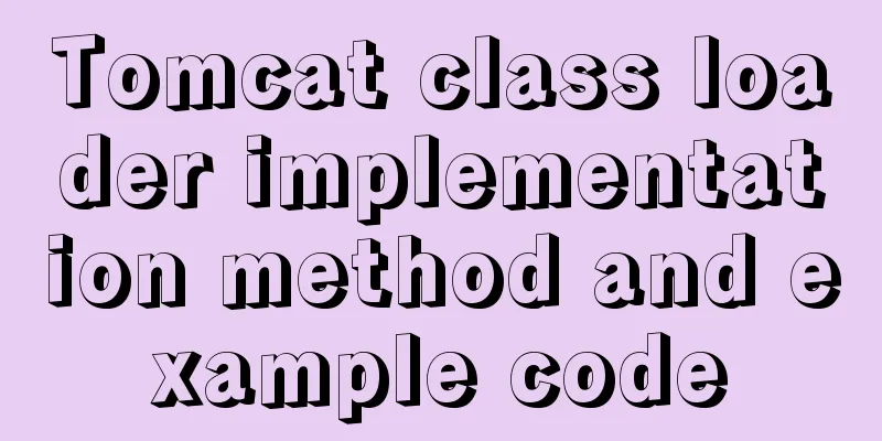 Tomcat class loader implementation method and example code