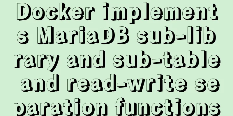 Docker implements MariaDB sub-library and sub-table and read-write separation functions