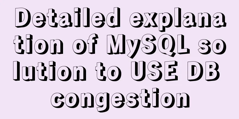 Detailed explanation of MySQL solution to USE DB congestion