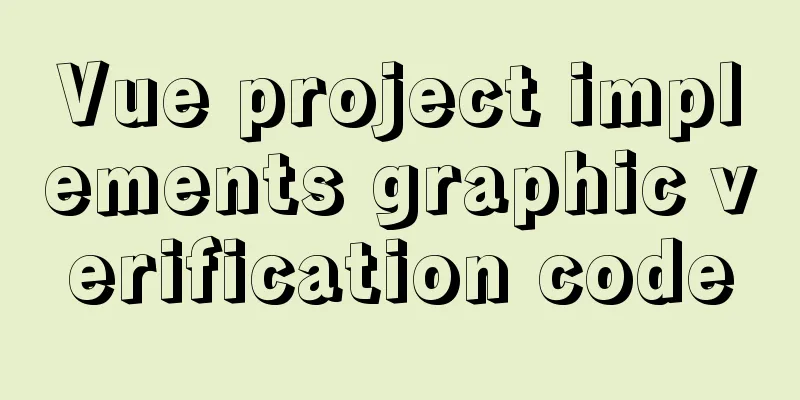 Vue project implements graphic verification code