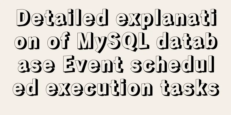 Detailed explanation of MySQL database Event scheduled execution tasks