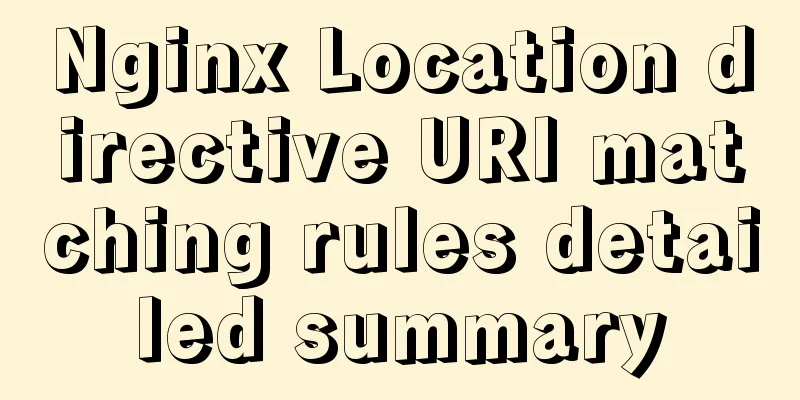 Nginx Location directive URI matching rules detailed summary