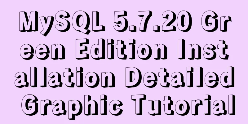 MySQL 5.7.20 Green Edition Installation Detailed Graphic Tutorial