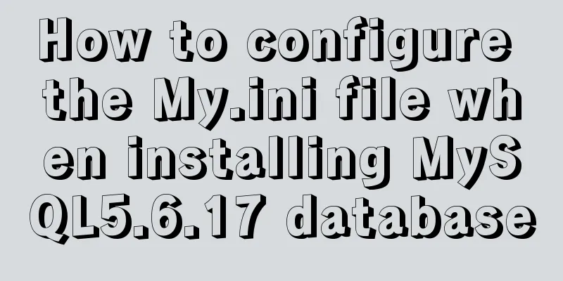 How to configure the My.ini file when installing MySQL5.6.17 database