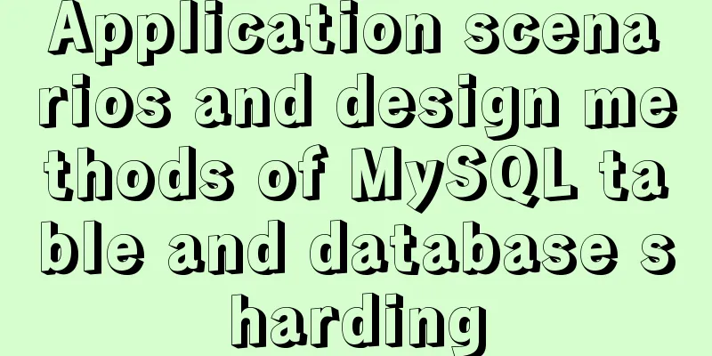 Application scenarios and design methods of MySQL table and database sharding