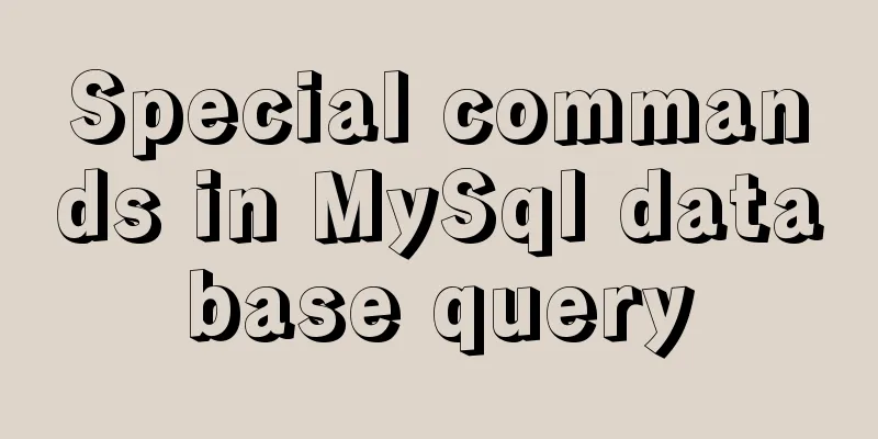 Special commands in MySql database query