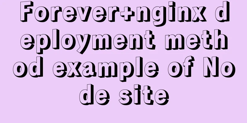 Forever+nginx deployment method example of Node site