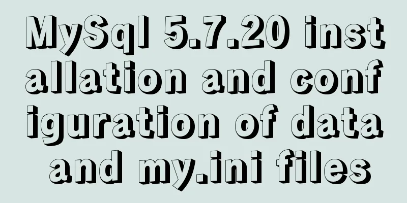MySql 5.7.20 installation and configuration of data and my.ini files