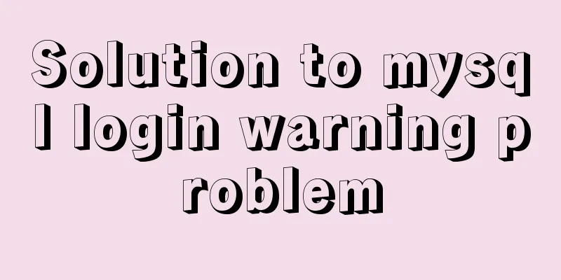 Solution to mysql login warning problem