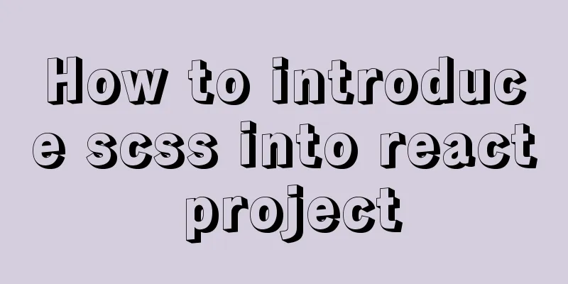 How to introduce scss into react project