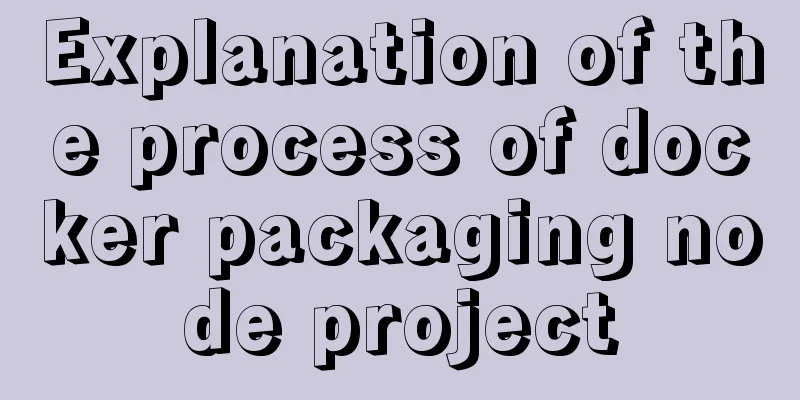 Explanation of the process of docker packaging node project