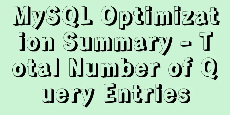 MySQL Optimization Summary - Total Number of Query Entries