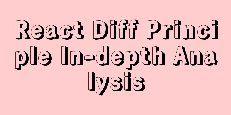 React Diff Principle In-depth Analysis