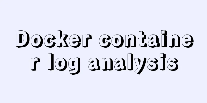 Docker container log analysis
