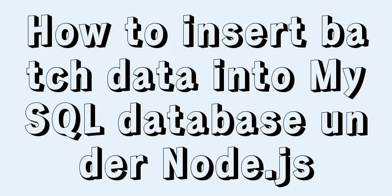 How to insert batch data into MySQL database under Node.js