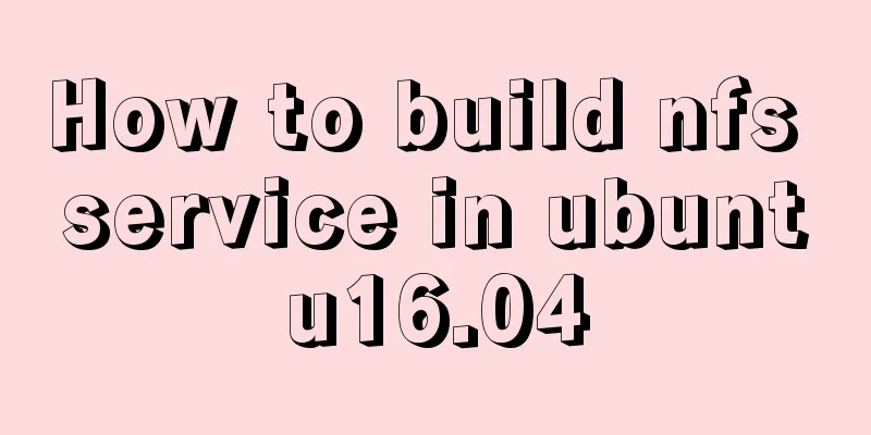 How to build nfs service in ubuntu16.04