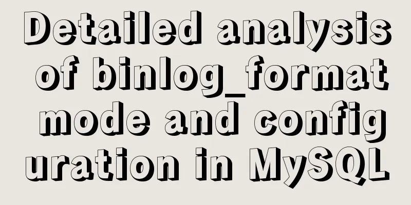 Detailed analysis of binlog_format mode and configuration in MySQL