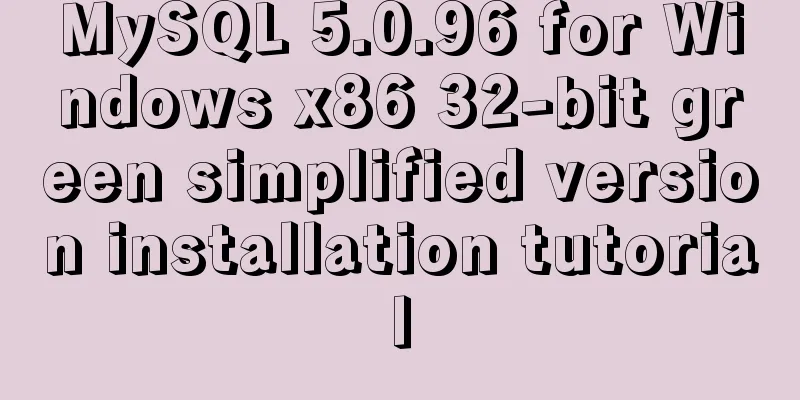 MySQL 5.0.96 for Windows x86 32-bit green simplified version installation tutorial