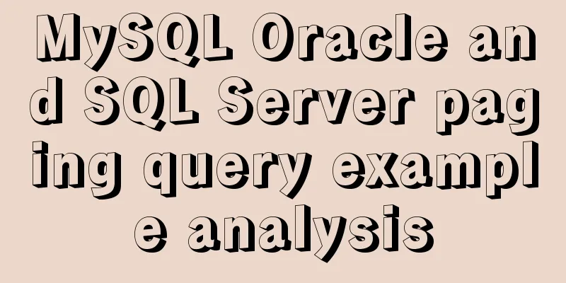 MySQL Oracle and SQL Server paging query example analysis