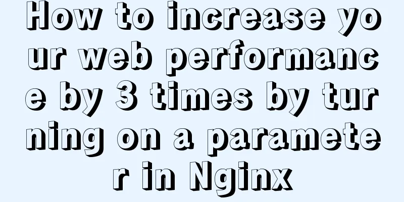 How to increase your web performance by 3 times by turning on a parameter in Nginx
