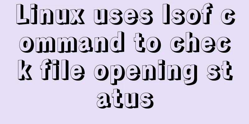 Linux uses lsof command to check file opening status