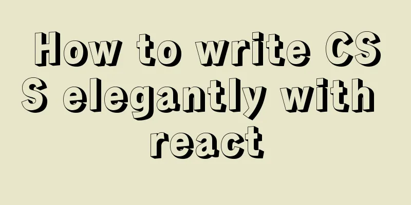 How to write CSS elegantly with react