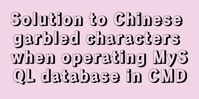 Solution to Chinese garbled characters when operating MySQL database in CMD