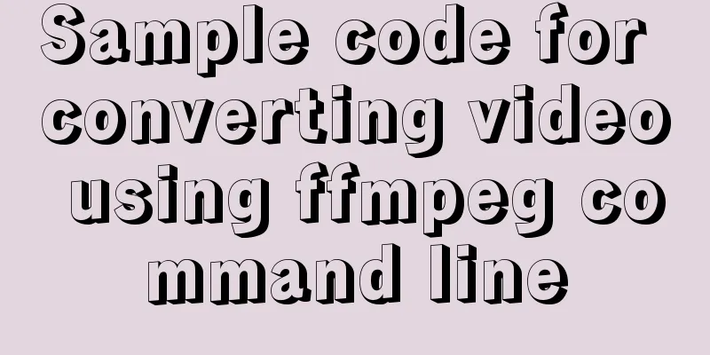 Sample code for converting video using ffmpeg command line