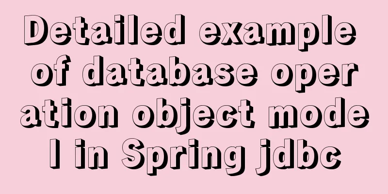 Detailed example of database operation object model in Spring jdbc