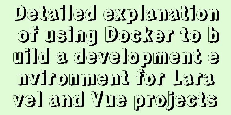 Detailed explanation of using Docker to build a development environment for Laravel and Vue projects