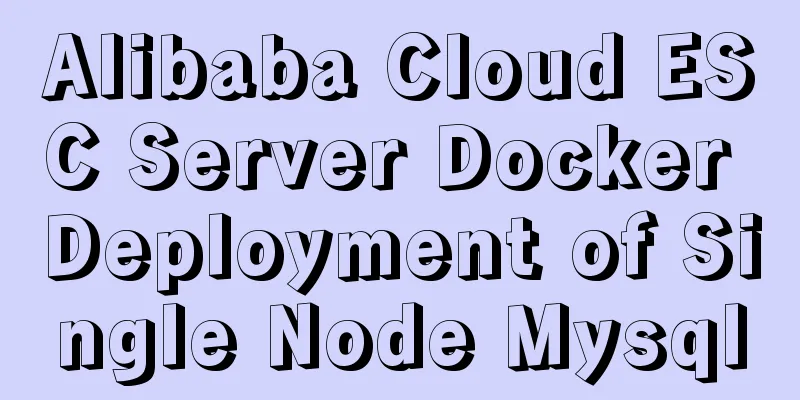 Alibaba Cloud ESC Server Docker Deployment of Single Node Mysql