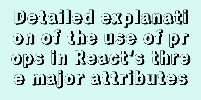 Detailed explanation of the use of props in React's three major attributes