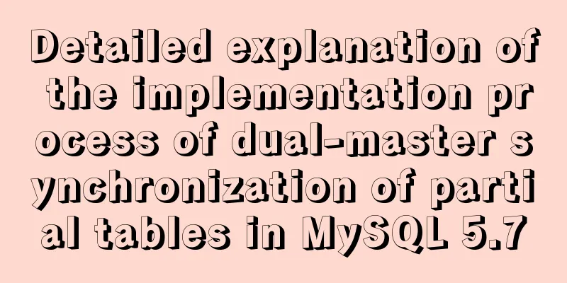 Detailed explanation of the implementation process of dual-master synchronization of partial tables in MySQL 5.7