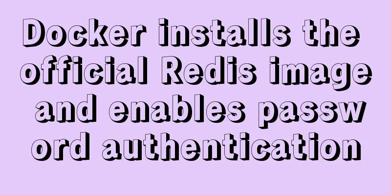 Docker installs the official Redis image and enables password authentication