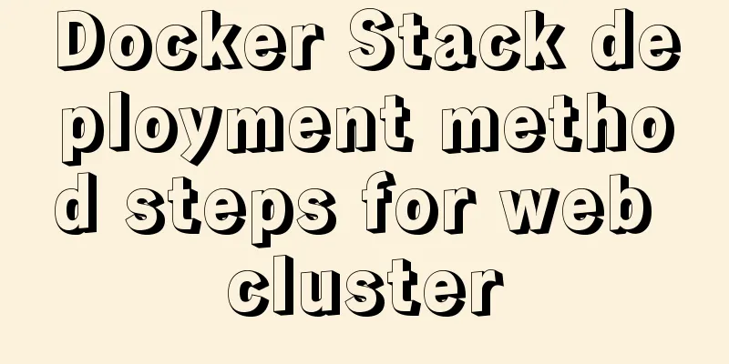 Docker Stack deployment method steps for web cluster